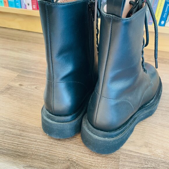 NWOT Emerson Fry Lug Sole Platform Black Boot Size 40 - Picture 11 of 12